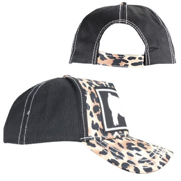 Pig Cheetah Print Hat With An Animal Silowet - Picture 2 of 2